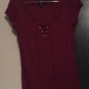 Maroon cross tie top
